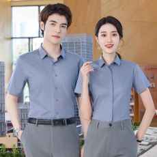 批发酒店<b class='q'>餐厅</b><b class='q'>服务员</b>职业工衣长短袖衬衫男女同款春夏季通勤正装工作服