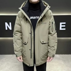 批发实体高品质工装防寒保暖中长羽绒服男士冬季潮牌派克白鸭绒冲锋衣