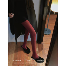 批发实拍实价新年红色哑光时髦辣妹ins博主同款天鹅绒<b class='q'>美腿</b>高弹连裤<b class='q'>袜</b>