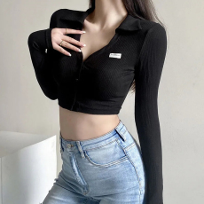 批发韩国外贸德绒新款实拍韩版纯色设计感女长袖<b class='q'>T</b><b class='q'>恤</b>女港风假两件百搭