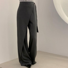 批发尺寸已更新 <b class='q'>韩国</b>chic 设计感系带别致休闲<b class='q'>西装</b>长裤