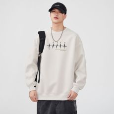 批发实拍圆领卫衣男秋冬新款字母印花套头衫<b class='q'>日系</b><b class='q'>复古</b>百搭休闲潮流