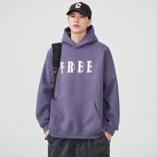 批发实拍连帽卫衣男秋冬新款字母印花宽松<b class='q'>日系</b><b class='q'>复古</b>潮牌套头帽衫长袖