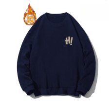 批发不下架秋冬加绒加厚圆领卫衣青年学生简约上衣