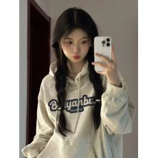 批发100%棉面华棉320g/420g印花2025新款秋冬宽松慵懒风连帽卫衣