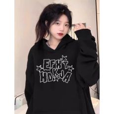 批发100%棉面华棉320g/420g印花2025新款秋冬宽松慵懒风连帽卫衣