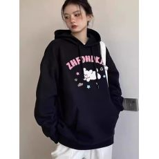 批发100%棉面华棉320g/420g印花2025新款秋冬宽松慵懒风连帽卫衣