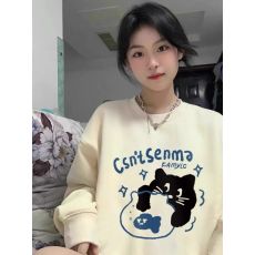 批发100%棉面华棉320g/420g印花 2025新款秋冬圆领卫衣上衣长袖