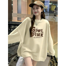 批发100%棉面华棉320g/420g印花 2025新款秋冬圆领卫衣上衣长袖