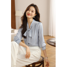 批发实拍2026通勤穿搭长袖<b class='q'>衬衫</b>女秋设计感小众面试<b class='q'>衬衣</b>蝴蝶结飘带上衣