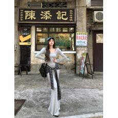 批发实拍实价 垂感兰精天丝弹力针织连衣裙附腰带