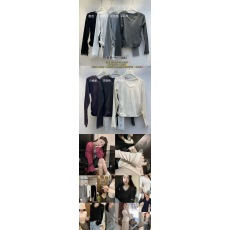 批发法式辣妹蕾丝拼接V领薄款修身纯欲内搭打底T恤衫女秋2024新款上衣