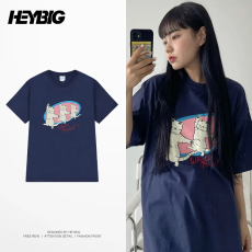 批发100%纯棉原版外贸夏装慵懒宽松字母卡通印花短袖<b class='q'>T</b><b class='q'>恤</b>韩系<b class='q'>原宿</b><b class='q'>上衣</b>