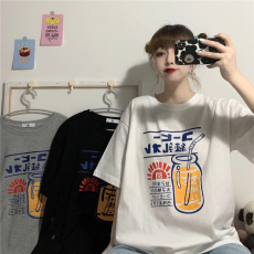 批发韩国外贸韩版新款夏季短袖<b class='q'>T</b><b class='q'>恤</b>女慵懒<b class='q'>原宿</b><b class='q'>上衣</b>chic港时尚百搭款