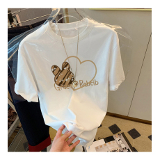 批发100%纯棉原版外贸夏装慵懒宽松字母卡通印花短袖<b class='q'>T</b><b class='q'>恤</b>韩系<b class='q'>原宿</b><b class='q'>上衣</b>