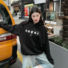 批发100%棉面华棉320g/420g印花2025新款秋冬宽松慵懒风连帽卫衣