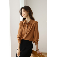 批发实拍2026春季新款纯色上衣显瘦时尚百搭<b class='q'>衬衫</b>优雅通勤OL雪纺衫<b class='q'>衬衣</b>