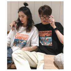 批发100%纯棉原版外贸夏装慵懒宽松字母卡通印花短袖<b class='q'>T</b><b class='q'>恤</b>韩系<b class='q'>原宿</b><b class='q'>上衣</b>