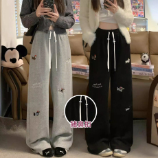 批发春装孕妇<b class='q'>裤</b>狗狗刺绣休闲长<b class='q'>裤</b>春季2026新款运动高腰显瘦阔腿拖地<b class='q'>裤</b>
