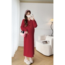 批发实拍大货~秋冬新款宽松显瘦气质<b class='q'>百搭</b>加厚麻花孕妇针织长裙