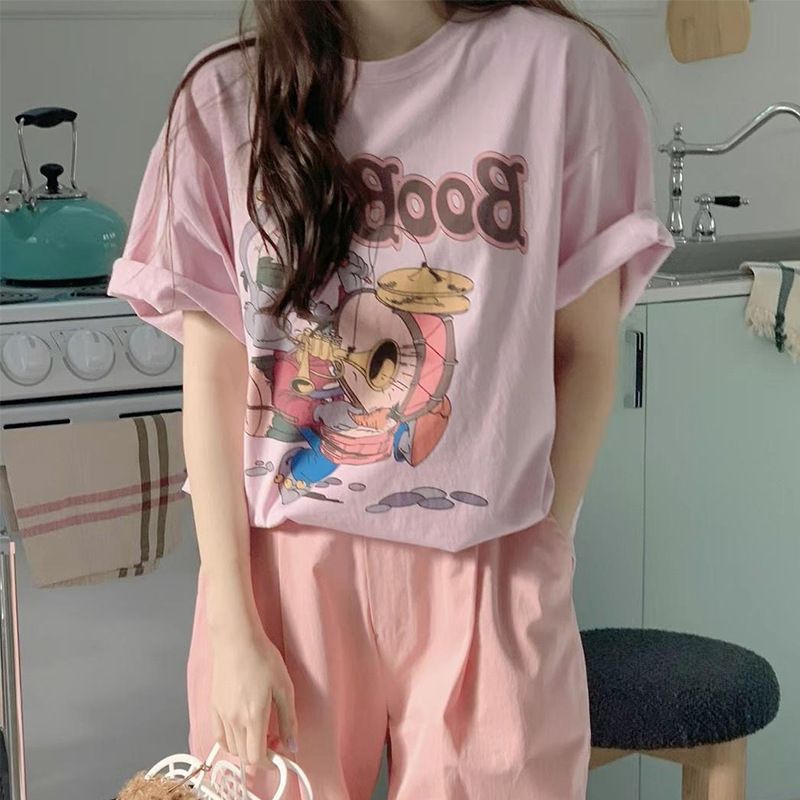 PF29988# 夏季新款重磅/精梳纯棉后包领 有缝边S-XXXL夏装短袖T恤女女裝貨源服裝批發