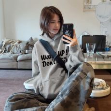 批发100%棉面华棉320g/420g印花2025新款秋冬宽松慵懒风连帽卫衣