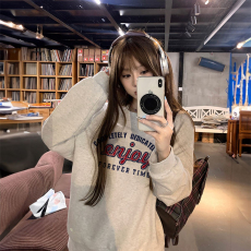 批发100%棉面华棉320g/420g印花 2025新款秋冬圆领卫衣上衣长袖