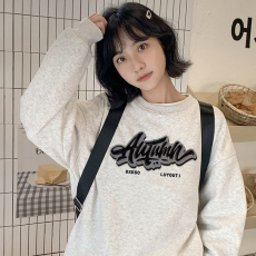 批发100%棉面华棉320g/420g印花 2025新款秋冬圆领卫衣上衣长袖