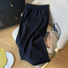 批发实拍 黑色针织半身裙女秋冬新款高级感高腰时尚洋气高端精致裙子