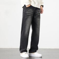 批发实拍2025春季美式潮牌牛仔裤男潮流宽松直筒休闲百搭复古长裤