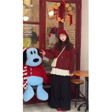 批发实拍 氛围感彩色纽扣针织毛衣上衣女