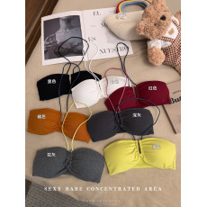 批发实拍实价 内搭性感挂脖吊带背心女修身美背抹胸外穿裹胸女