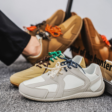 批发<b class='q'>复古</b>德训鞋男2025春季新款平底休闲鞋网面透气鸳鸯鞋带百搭阿甘鞋