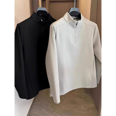 批发官图280克双面德绒长袖t恤薄春秋潮纯色拉链<b class='q'>修身</b>打底衫半高领上衣