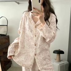 批发实拍（双层纯棉纱布）<b class='q'>春秋</b>季新款甜美可爱公主风<b class='q'>婴儿</b>棉家居服<b class='q'>套装</b>