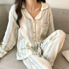 批发实拍（双层纯棉纱布）<b class='q'>春秋</b>季新款甜美可爱公主风<b class='q'>婴儿</b>棉家居服<b class='q'>套装</b>