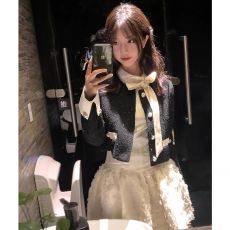 批发法式<b class='q'>气质</b>名媛套装蝴蝶结背心<b class='q'>连衣裙</b>女春秋小香风短款外套两件套裙