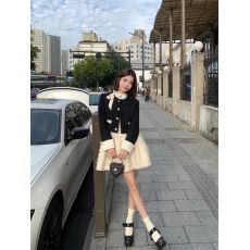 批发富家千金细闪小香风短外套女春秋2026新款缎面蝴蝶结<b class='q'>蓬蓬</b>裙两件套