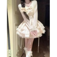 批发法式甜美独特超好看开衫外套<b class='q'>蓬蓬</b>蛋糕<b class='q'>连衣裙</b>两件套小个子春秋穿搭