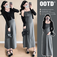 实拍 大量现 2026春季新款波点刺绣修身气质显瘦吊带裙+防嗮外套