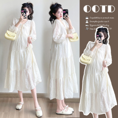 批发实拍现~春季上新2026韩版简约时尚宽松版文艺大码孕妇装连衣裙