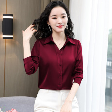批发实拍真丝<b class='q'>衬衫</b>女长袖2026新款气质<b class='q'>OL</b>职业缎面<b class='q'>衬衣</b>工作服桑蚕丝