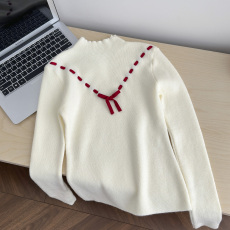 批发LaceMade 莓莓报社 法式少女俏皮蝴蝶结红色收腰连衣裙节日氛围感