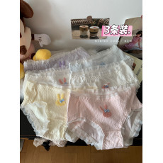 批发实拍实价 3条装性感少女<b class='q'>可爱</b>萌兔子全棉抗菌裆三角裤学生<b class='q'>内裤</b>女