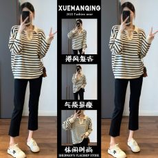 批发<b class='q'>孕妇</b><b class='q'>秋装</b><b class='q'>时尚</b>款2026新款秋季大码宽松打底条纹<b class='q'>孕妇</b><b class='q'>针织</b>上衣
