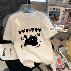 批发韩国外贸韩版新款夏季短袖T恤女韩版宽松慵懒原宿上衣chic港