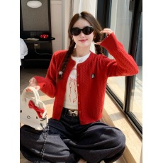批发【圣诞红新年红】<b class='q'>开衫</b><b class='q'>针织</b>短款外套女2025新款春秋高级感秋冬上衣