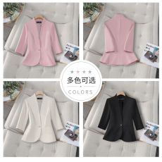 批发高级感气质女神范西装<b class='q'>外套</b>女2024秋季新款修身白色短款小西服多色