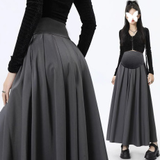 批发天猫品质 秋季新款西装前后百褶孕妇口袋大摆托腹半身加长长裙