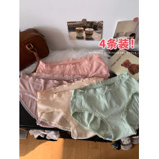 批发实价实拍 <b class='q'>内裤</b>女薄款纯棉透气<b class='q'>中腰</b>三角裤少女可爱日系夏